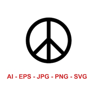 Peace Sign Instant Download | SVG | AI | PNG | Jpg | Eps | High Quality Picture | Cricut | Silhouette