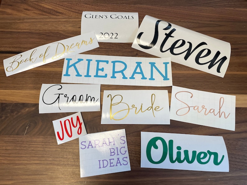 Custom Name Decals Permanent Vinyl Great for Glassware such as Mugs, Wine Glasses, Tumblers, Plastic Cups Gift Idea image 2