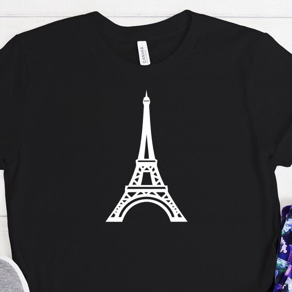 Kids Travel Eiffel Tower Graphic T-Shirt- Khaki Green