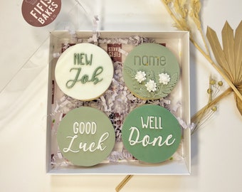 New Job Cookies: Congratulations Gift Box, Personalized Option