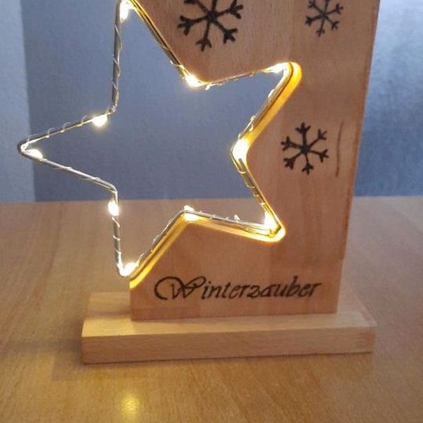 Weihnachtsdeko Weihnachtsgeschenk Geschenk LED Winter Holzdeko