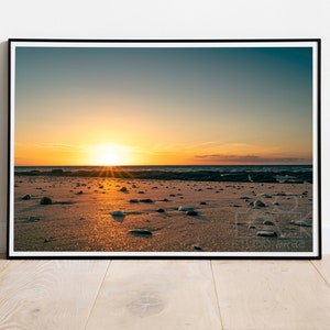 Digital Print, Wall Art , Photo of the Sunset on the Beach
