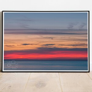 Digital Print, Wall Art, Photo of The Sunset Sky Layers over the Sea