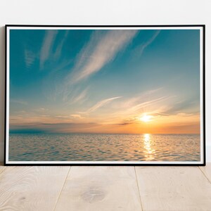 Digital Print, Wall Art, Photo of the Sunset Sky over the Sea