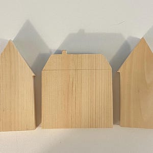 Unfinished Wood Colonial Houses and Trees All Season Decor Primitive Rustic