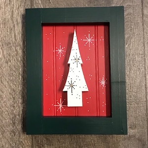 Christmas Tree Holiday Tree Framed Decorated