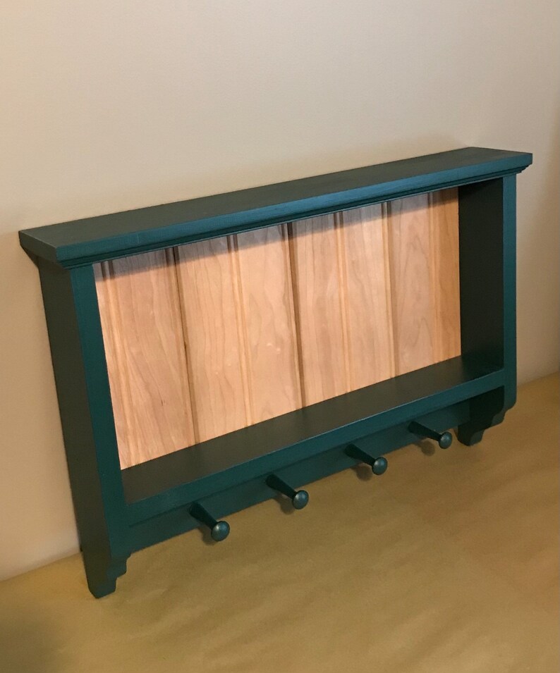 Primitive Country Farmhouse Wall Shelf With Wooden Pegs Etsy