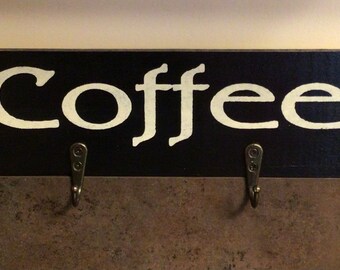 Coffee Mug Wall Rack with Two Hooks