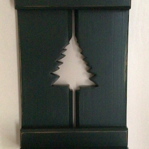 Primitive Wall Shelf with Cutout Tree