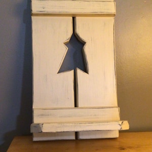 Rustic Primitive Wall Shelf With Cutout Star