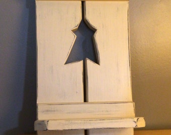 Rustic Primitive Wall Shelf With Cutout Star