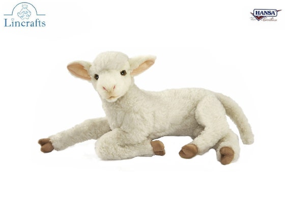 Lying Lamb 6563 Plush Soft Toy Sheep by Hansa Creation Sold by Lincrafts UK Est. 1993 Etsy