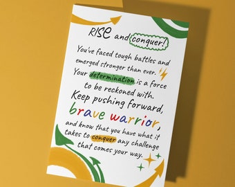 Rise and Conquer Card, Brave Warrior Encouragement (5x7 inches)