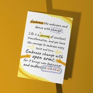 Accueillir le changement, Nouveau chapitre, Nouveau départ, Carte d'encouragement