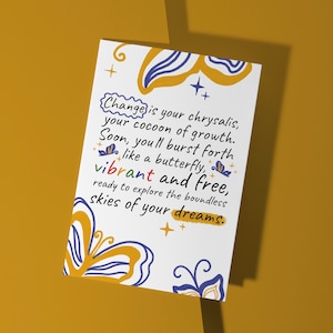 Changement, nouveau chapitre, nouveau départ, carte d'encouragement