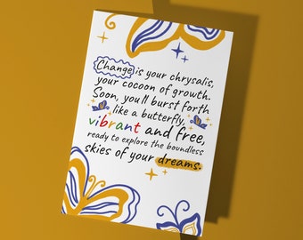 Change, New Chapter, New Beginnings, Encouragement Card