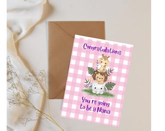 Tarjeta de anuncio de embarazo para la abuela / ¡Vas a ser abuela! (Descarga digital)