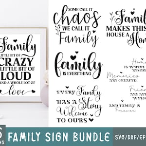 Family Sign Svg Bundle, Funny Cut Files, Home Decoration Pack, Farmhouse Family Quote SVG Sign Bundle, Family svg Quotes, Family Sign SVG image 2