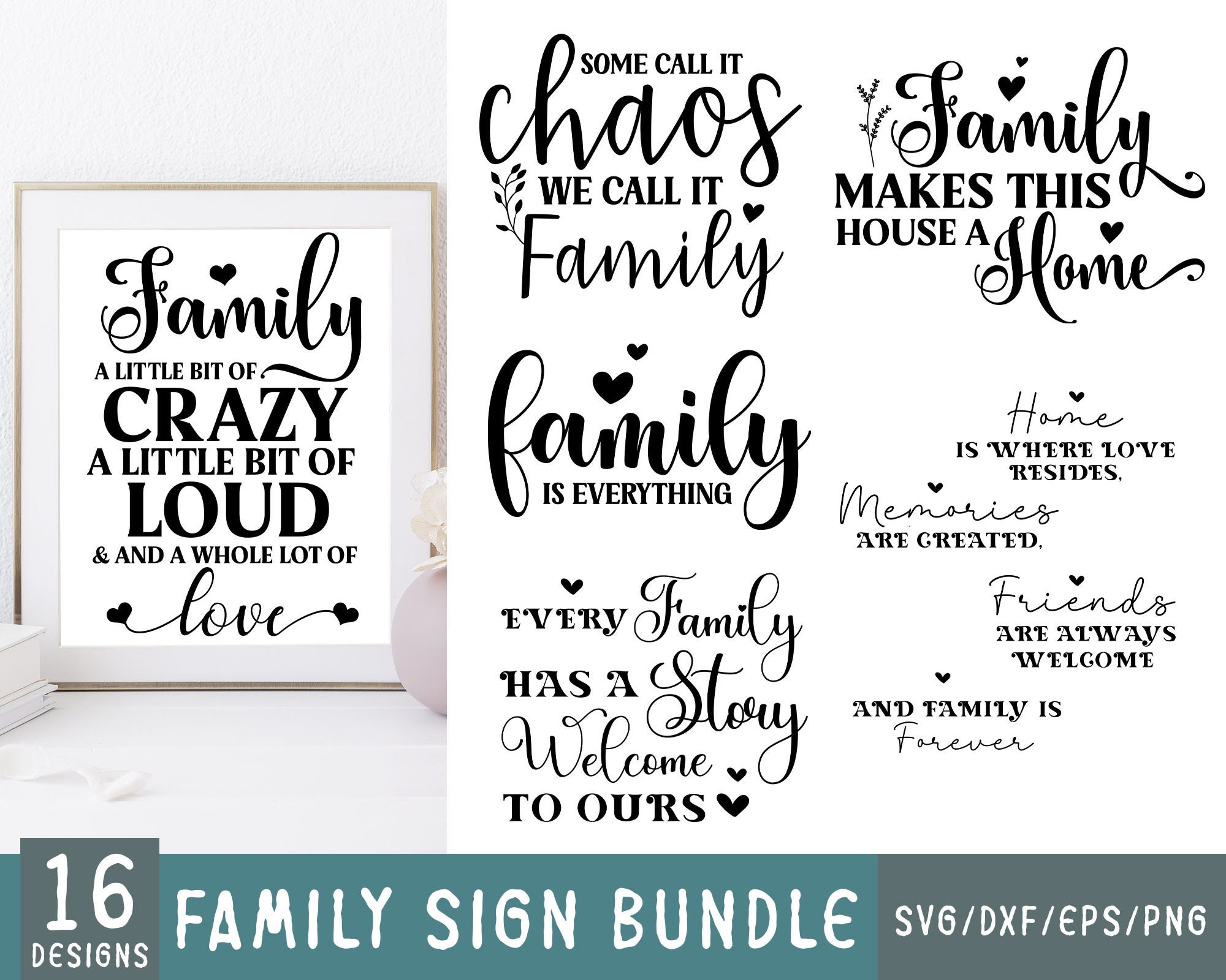 Farmhouse Family Quote SVG Bundle: Home Decor Cut Files (digital ...