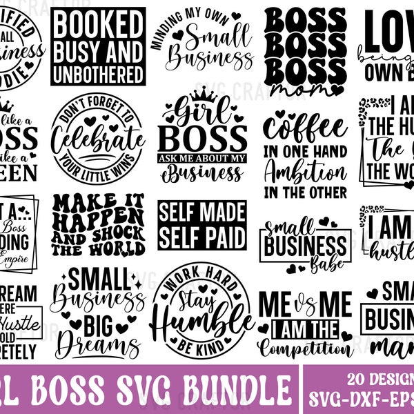 Girl Boss Svg Bundle, Boss Lady Svg, Entrepreneur Svg Bundle, Small Business Owners Svg, Boss Babe Svg, Boho Motivational quotes,Clipart Svg