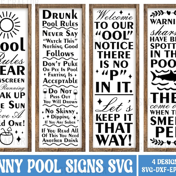 Pool Signs - Etsy