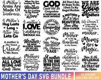 Mother's Day SVG Bundle, 20 Designs (Digital Download)