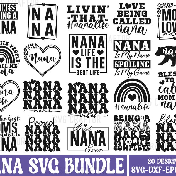 Nana Svg Bundle, Nana Shirt Svg, Blessed Nana Svg, Nana Life Svg, Gift for Nana, Nana t-shirt design, Family Svg, Grandkids Svg,Svg Cut file