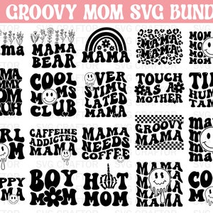 Groovy mama svg, Mama svg, mom svg, boho mama svg, groovy svg, mama wavy text svg, mama png, overstimulated mom svg,moms club svg,trendy svg