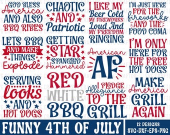 Funny 4th of July SVG Bundle: Patriotic Designs (Digital Download