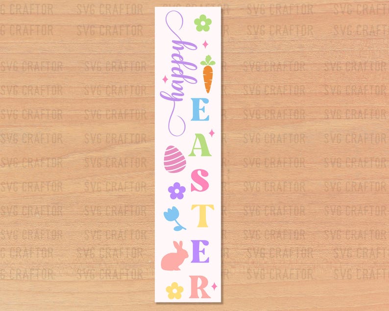 Easter Porch Sign SVG Bundle: Spring Welcome Vertical Signs (digital ...
