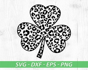 SVG de trevo com estampa de leopardo: Vetor para o Dia de São Patrício (Download digital)