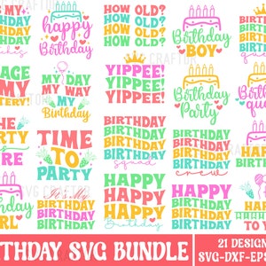 Birthday SVG Bundle: Family Celebration Designs (Digital Download)