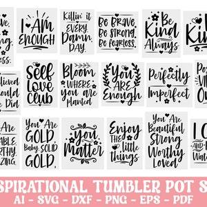 Inspirational Quote SVG Bundle: Motivational Tumbler Pot Designs (Digital Download)