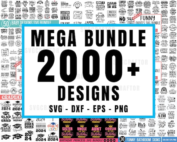 Mega SVG Bundle, Svg file, Cricut svg bundle, Bundle svg, Svg design, SvgCraftor, Christian Svg, Valentine Svg, Funny svg, mom svg, cut file