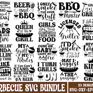 Pakiet BBQ Grill Master SVG: zabawne projekty grilli dla taty (pliki cyfrowe)