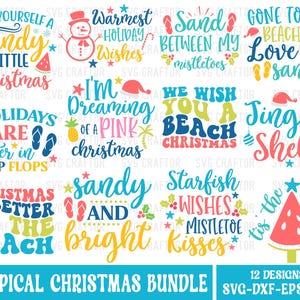 Tropical Christmas SVG Bundle, Coastal and Beach Christmas, Christmas, Summer Christmas, Beach Christmas, sandy svg,sea sun svg,Tropical svg