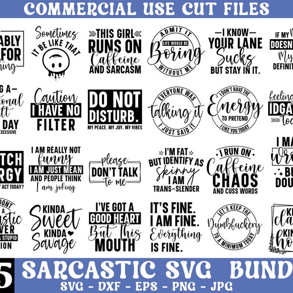 Sarcastic Svg Bundle, Funny Svg Bundle, Sarcastic Typography Svg, Funny Quotes Svg, Sassy Svg, Humor Svg File, Funny Mom Svg, Sarcasm Svg