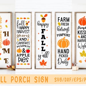 Pacchetto SVG di cartelli per veranda autunnali: cartello di benvenuto, Halloween, autunno (download digitale)