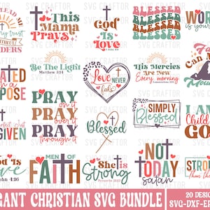 Boho Christian SVG Bundle: Bible Verse, Scripture Quotes (Digital Files)