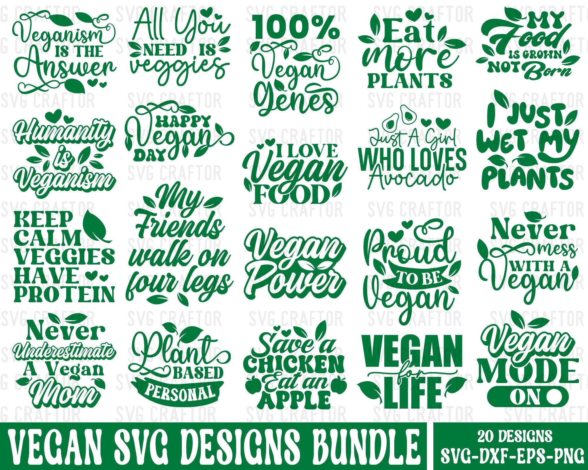 Vegan SVG Bundle, Veganism Svg, Plant Svg File, Houseplant Svg, Vegan Mug Svg, Vegan Shirt Svg, Funny Plant Quote Svg, SvgCraftor, Vegan Svg
