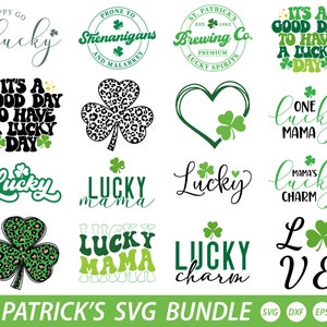 St. Patrick's Day svg bundle, Happy Go Lucky Svg, St Patricks Day Svg, Lucky Rainbow Svg, Lucky Shirt Svg,Clover Svg, Irish Svg,Shamrock Svg