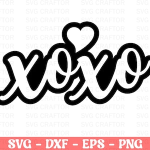 XOXO Heart SVG: Valentine&#39;s Day Designs (Digital Download)