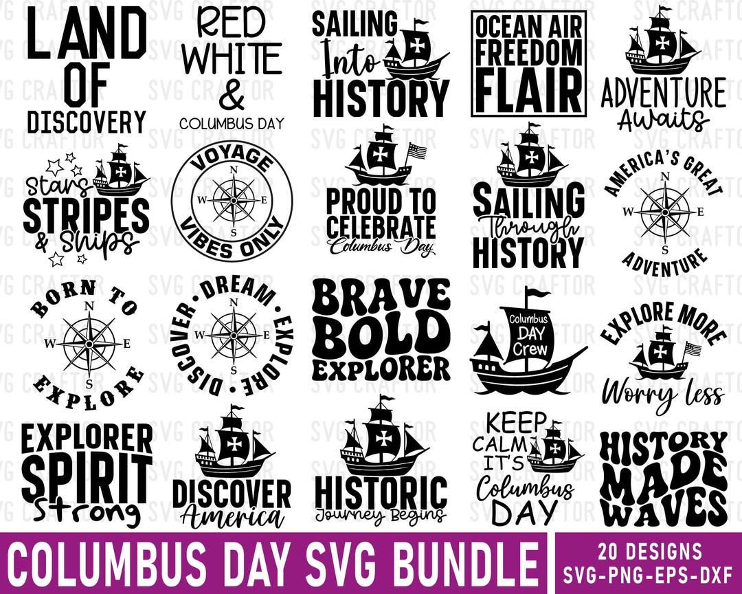 Colombus Svg Map Columbus Day SVG Bundle, 20 Designs (digital Download) - Etsy