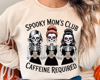 Spooky Mom's Club PNG: Halloween T-Shirt Design (Digital Download