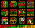 Juneteenth T-shirt PNG Bundle, Melanin Queen, Black Freedom Designs (15 PNG Files)