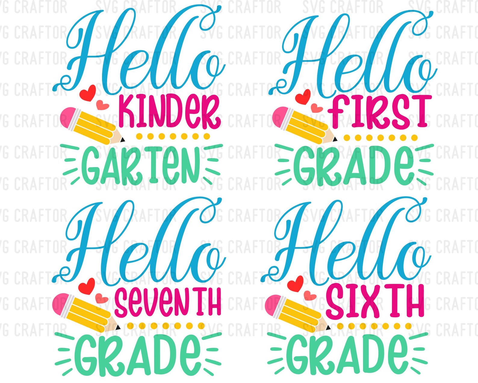 Back to School SVG Bundle: Teacher & Kid Shirt Designs (digital ...