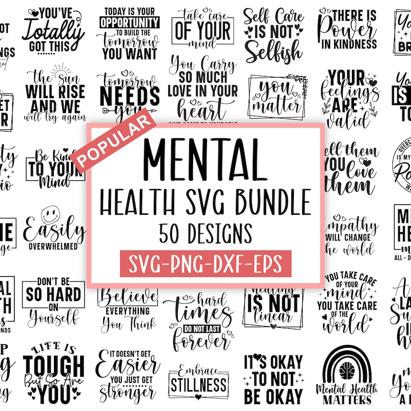 Mental Health Svg - Etsy