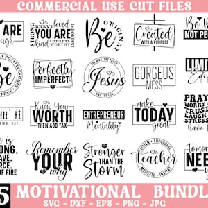 Inspirational Svg Bundle, Motivational Svg Bundle, Inspirational Quotes Svg, Self Love Svg, Kind Svg, Faith Svg, You Matter Svg,Svg Cut File