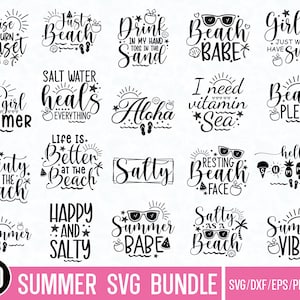 Summer Bundle SVG, Beach Svg, Summertime svg, Funny Beach Quotes Svg, Summer Cut Files, Summer Quotes Svg, Svg files for cricut, Silhouette