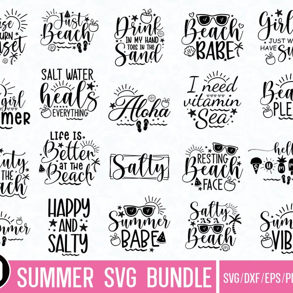 Summer Bundle SVG, Beach Svg, Summertime svg, Funny Beach Quotes Svg, Summer Cut Files, Summer Quotes Svg, Svg files for cricut, Silhouette